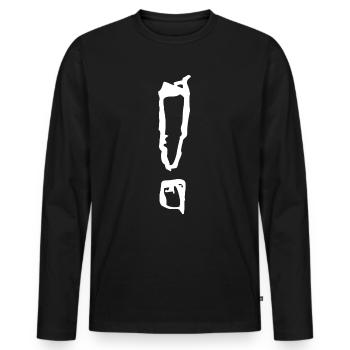 Points d’exclamation - T-shirt manches longues Premium bio Homme - noir - Devant - Nico (187cm)