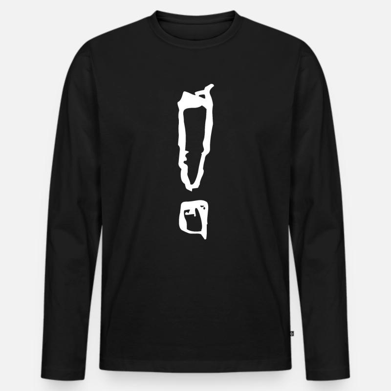 Ausrufezeichen - Männer Premium Bio Langarmshirt - Schwarz