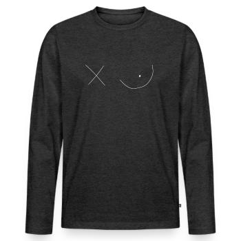Breasts breasts - Men's Premium Organic Long Sleeve Shirt - heather anthracite - Front - Nico (187cm)