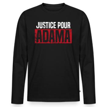 Manifestations du juge Pour Adama - T-shirt manches longues Premium bio Homme - noir - Devant - Nico (187cm)