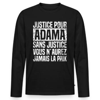 Justice Pour Adama Sans Justice Vous n Aurez - Männer Premium Bio Langarmshirt - Schwarz - Vorne - Nico (187cm)