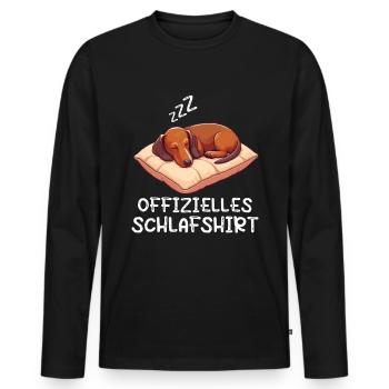 Offizielles Schlafshirt Dackel Dachshund Teckel - Männer Premium Bio Langarmshirt - Schwarz - Vorne - Nico (187cm)