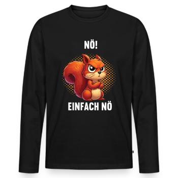 Nö Einfach Nö Eichhörnchen Eichhorn Nager Nagetier - Männer Premium Bio Langarmshirt - Schwarz - Vorne - Nico (187cm)