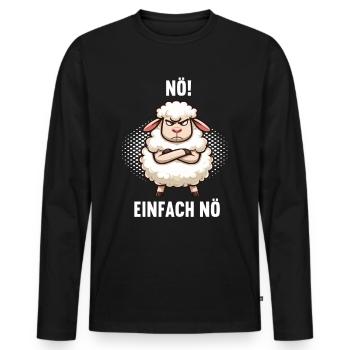 Nö einfach Nö Schaf Schafe Schäfer Schafhalter - Männer Premium Bio Langarmshirt - Schwarz - Vorne - Nico (187cm)