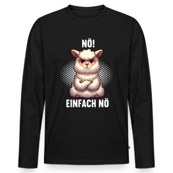 Nö Einfach Nö lama Alpaka lamas Alpakabesitzer - Männer Premium Bio Langarmshirt - Schwarz - Vorne - Nico (187cm)