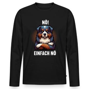 Nö Einfach Nö Australian Shepherd Aussie - Männer Premium Bio Langarmshirt - Schwarz - Vorne - Nico (187cm)