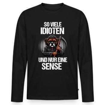 So Viele Idioten Boxer Boxerhalter Boxerliebhaber - Männer Premium Bio Langarmshirt - Schwarz - Vorne - Nico (187cm)