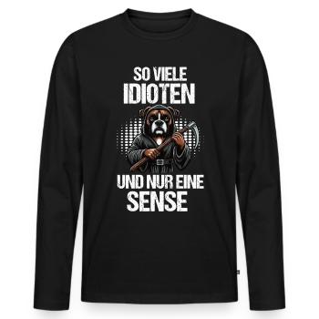 So Viele Idioten Boxer Boxerhalter Boxerliebhaber - Männer Premium Bio Langarmshirt - Schwarz - Vorne - Nico (187cm)