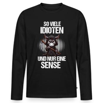 So Viele Idioten Esel Eselchen Eselhalter Muli - Männer Premium Bio Langarmshirt - Schwarz - Vorne - Nico (187cm)