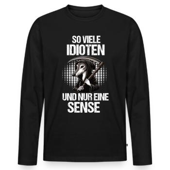 So Viele Idioten Whippet Windhund Whippets - Männer Premium Bio Langarmshirt - Schwarz - Vorne - Nico (187cm)