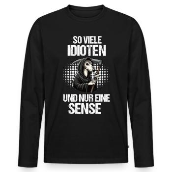 So Viele Idioten Whippet Windhund Whippets - Männer Premium Bio Langarmshirt - Schwarz - Vorne - Nico (187cm)