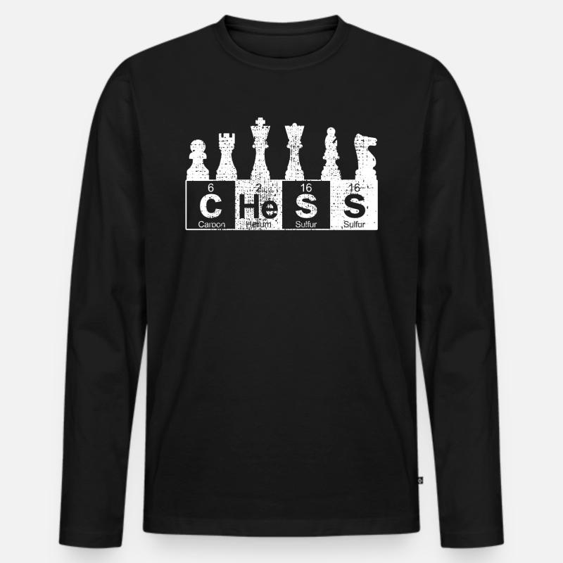 Science Schach Nerd - Männer Premium Bio Langarmshirt - Schwarz