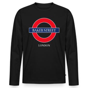 Souvenir de Londres - T-shirt manches longues Premium bio Homme - noir - Devant - Nico (187cm)