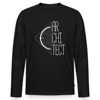 Architecte architecte architecte - T-shirt manches longues Premium bio Homme - noir - Devant - Nico (187cm)