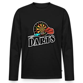 darts - Men's Premium Organic Long Sleeve Shirt - black - Front - Nico (187cm)