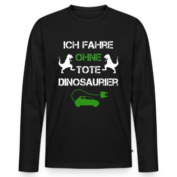 Je conduis sans dinosaures morts I voiture électrique - T-shirt manches longues Premium bio Homme - noir - Devant - Nico (187cm)