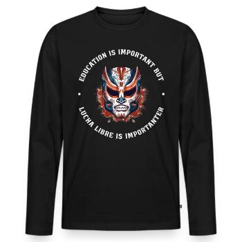 Lucha Libre Mexikanische Wrestling Maske Luchador - Männer Premium Bio Langarmshirt - Schwarz - Vorne - Nico (187cm)