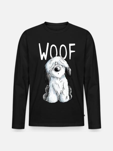 Woof Bobtail - Bobtails - Old English Sheepdog - Männer Premium Bio Langarmshirt - Schwarz