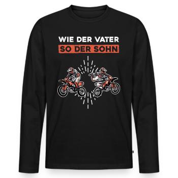 Wie Der Vater So Der Sohn - Männer Premium Bio Langarmshirt - Schwarz - Vorne - Nico (187cm)