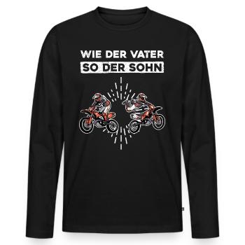 Wie Der Vater So Der Sohn - Männer Premium Bio Langarmshirt - Schwarz - Vorne - Nico (187cm)
