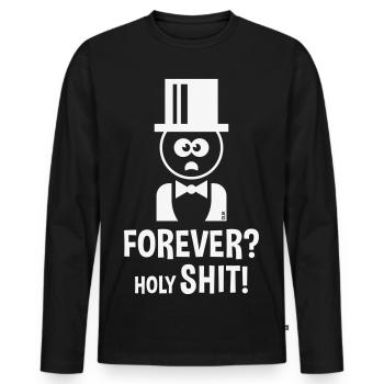 Bräutigam: Forever? Holy Shit! (Hochzeit JGA / W) - T-shirt manches longues Premium bio Homme - noir - Devant - Nico (187cm)