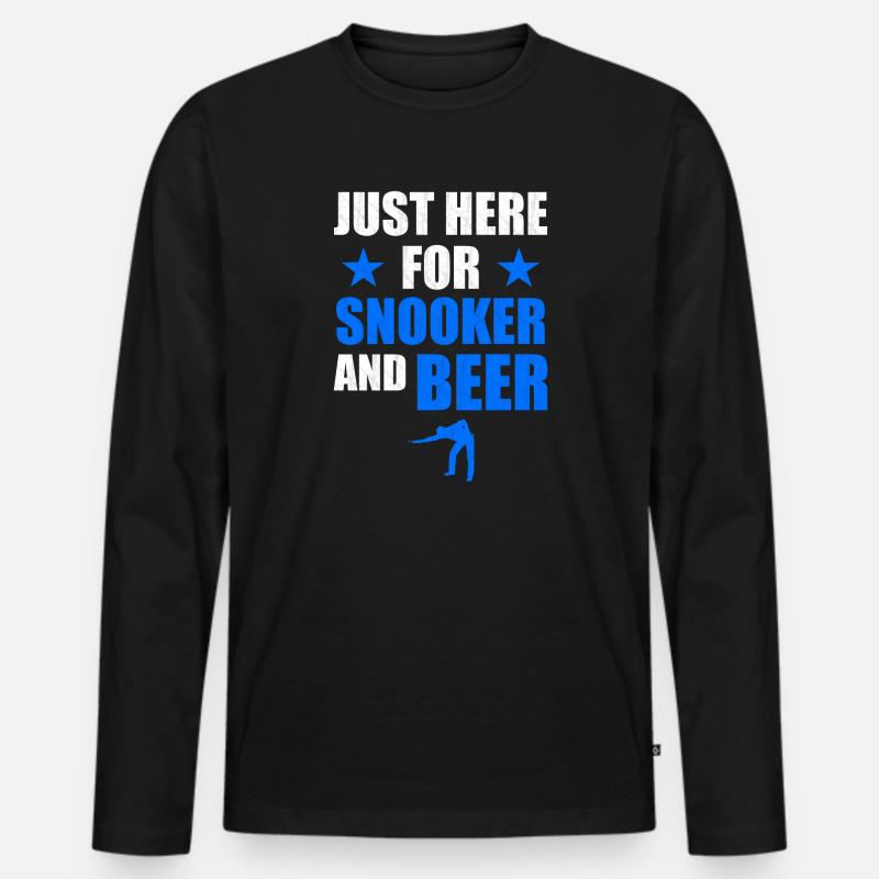 Bier und Snooker - Männer Premium Bio Langarmshirt - Schwarz