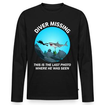 Scuba Diving Diver Dive Swimming Funny Sayings - Men's Premium Organic Long Sleeve Shirt - black - Front - Nico (187cm)