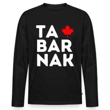 Tabarnak Je Me Barre Au Canada Feuille D'érable - T-shirt manches longues Premium bio Homme - noir - Devant - Nico (187cm)