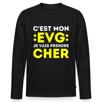 C'est Mon EVG Et Je Vais Prendre Cher Futur Marié - T-shirt manches longues Premium bio Homme - noir - Devant - Nico (187cm)