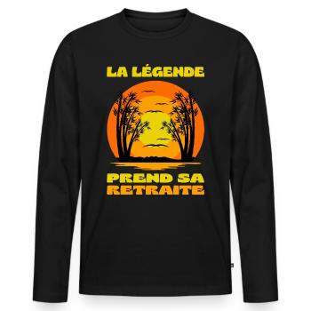 La Légende Prend Sa Retraite Pot De Départ Cadeau - T-shirt manches longues Premium bio Homme - noir - Devant - Nico (187cm)