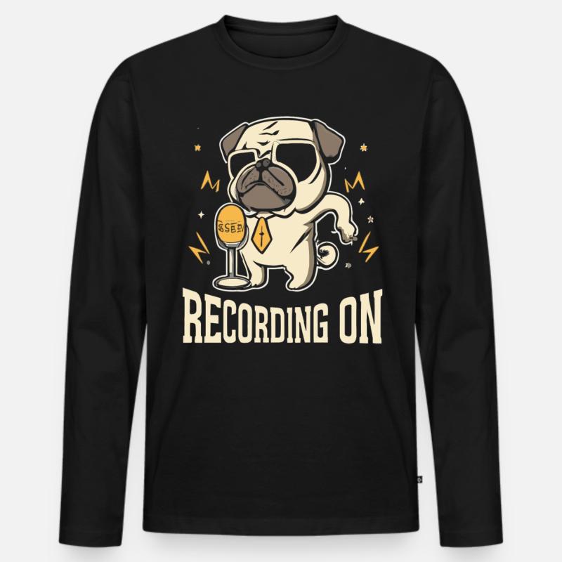 Podcast - Männer Premium Bio Langarmshirt - Schwarz