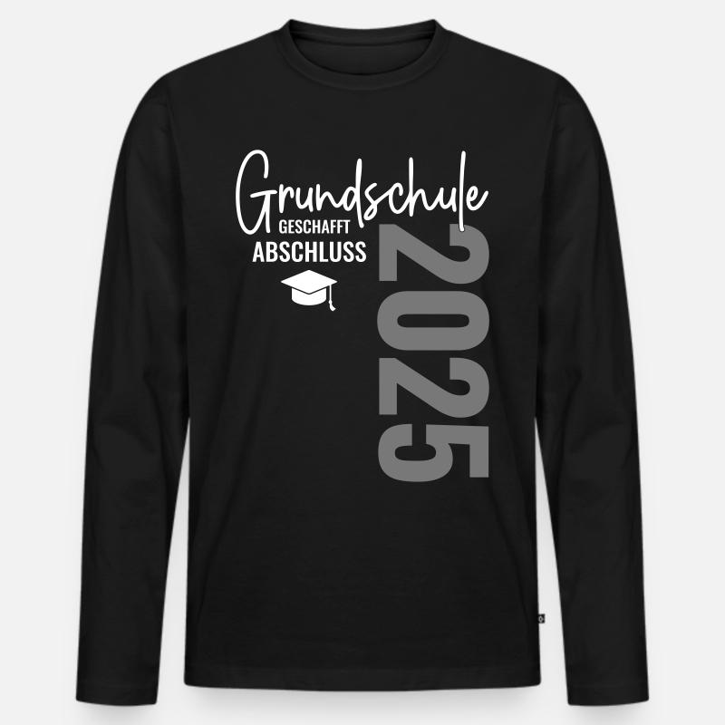 Grundschule Abschluss 2025 - Männer Premium Bio Langarmshirt - Schwarz