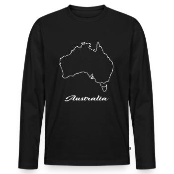 Australie carte carte - T-shirt manches longues Premium bio Homme - noir - Devant - Nico (187cm)