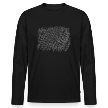 Hachure sans texte - T-shirt manches longues Premium bio Homme - noir - Devant - Nico (187cm)
