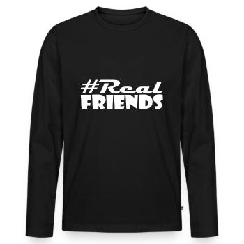 Vrais amis - vrais amis - T-shirt manches longues Premium bio Homme - noir - Devant - Nico (187cm)