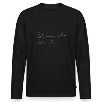 Ich denke also bin ich - Männer Premium Bio Langarmshirt - Schwarz - Vorne - Nico (187cm)