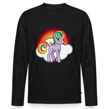 Unicorn - Unicorn - - Men's Premium Organic Long Sleeve Shirt - black - Front - Nico (187cm)