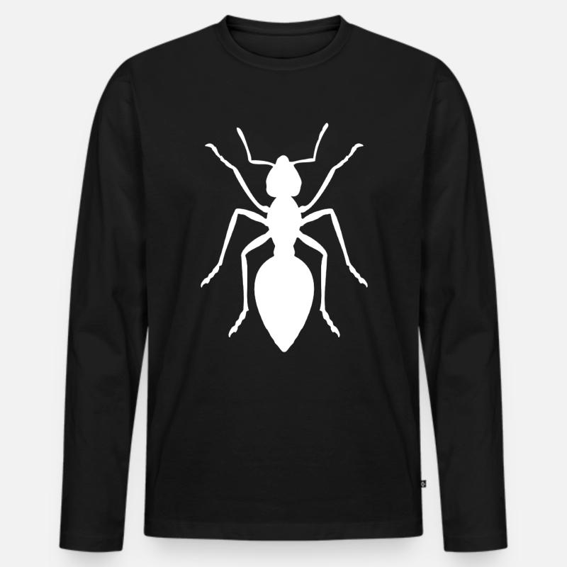 Ameise - Design mit Ameisen - Männer Premium Bio Langarmshirt - Schwarz