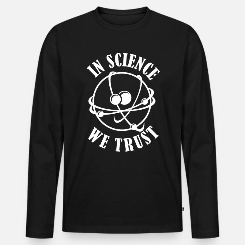 In Science we Trust - Männer Premium Bio Langarmshirt - Schwarz