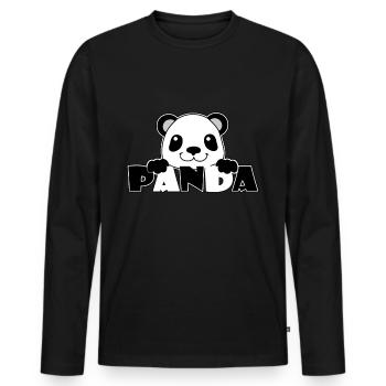 Panda - Panda Bear - Men's Premium Organic Long Sleeve Shirt - black - Front - Nico (187cm)