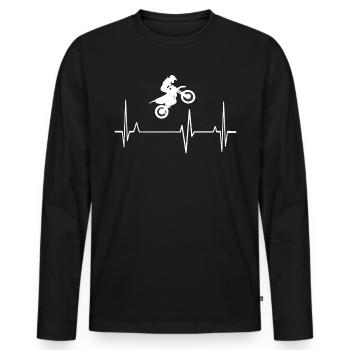 Motocross Stunt - Männer Premium Bio Langarmshirt - Schwarz - Vorne - Nico (187cm)