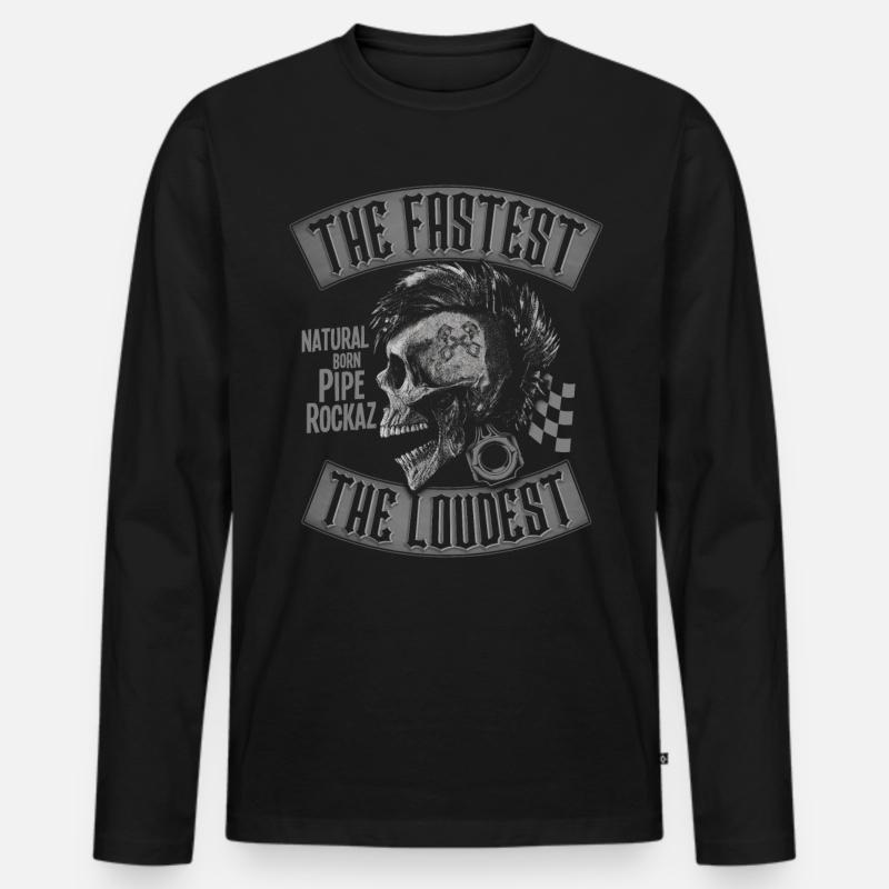 Pipe Rockaz - Männer Premium Bio Langarmshirt - Schwarz