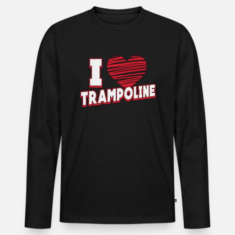 Trampolin I Love Trampoline Trampolinspringer - Männer Premium Bio Langarmshirt - Schwarz