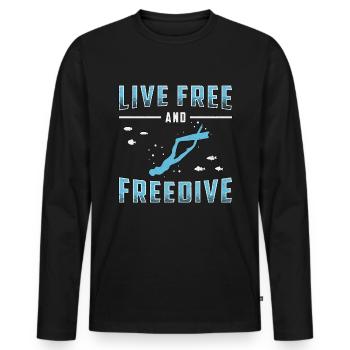 Apnée de plongée Apnée Cadeau d’apnée - T-shirt manches longues Premium bio Homme - noir - Devant - Nico (187cm)