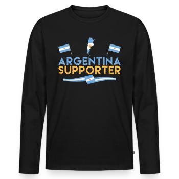 fan de Argentina supporter. Supporter d'argentine. - T-shirt manches longues Premium bio Homme - noir - Devant - Nico (187cm)