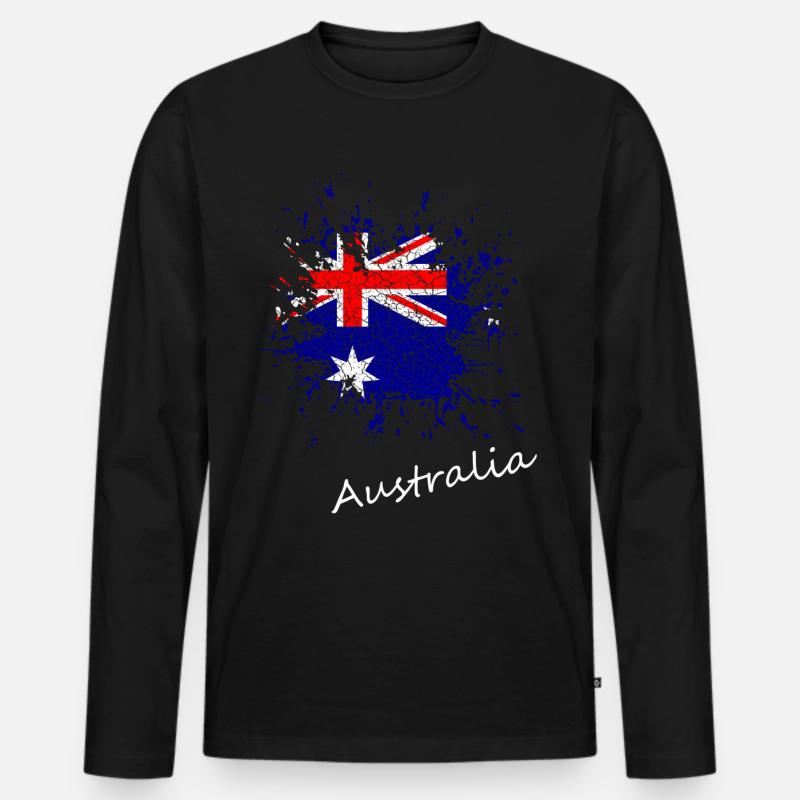 Australien - Männer Premium Bio Langarmshirt - Schwarz