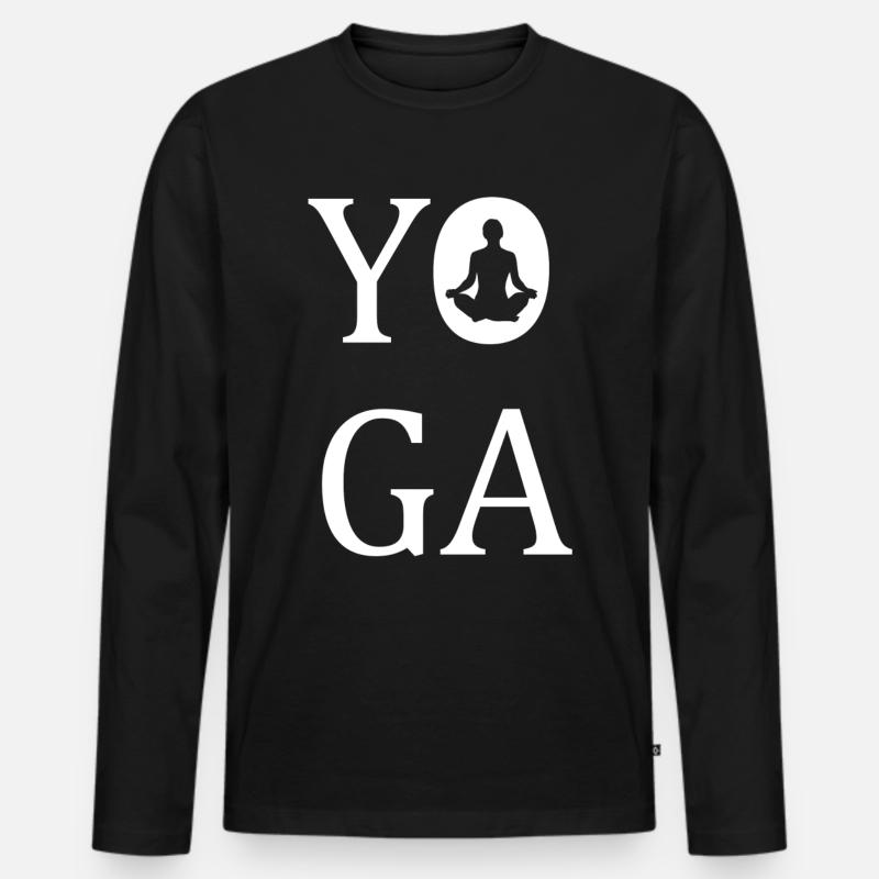 Yoga - Männer Premium Bio Langarmshirt - Schwarz
