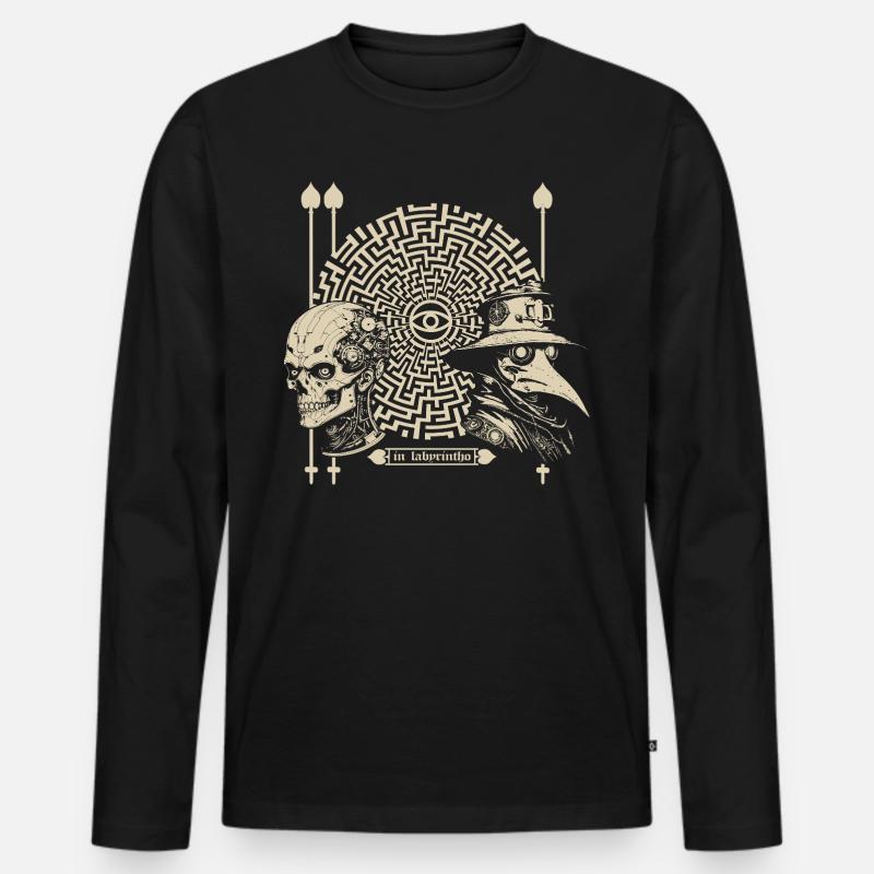 in labyrintho - Männer Premium Bio Langarmshirt - Schwarz