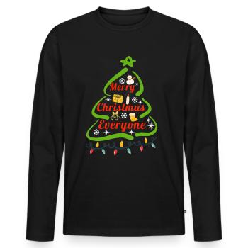 Christmas Christmas Christmas Christmas Christmas - Men's Premium Organic Long Sleeve Shirt - black - Front - Nico (187cm)