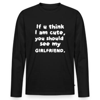 Saint-Valentin, Saint-Valentin, Saint-Valentin - T-shirt manches longues Premium bio Homme - noir - Devant - Nico (187cm)